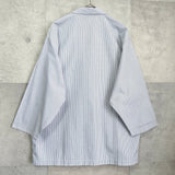 セリーヌ ヴィンテージ ストライプ柄 ロゴ 刺繍 パジャマシャツ 長袖シャツ ブルー - NEWSED