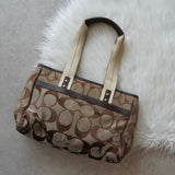 コーチ シグネチャー キャンバス トートバッグ ハンドバッグ ベージュ - NEWSED