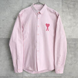 アミパリ アミ パリス ハートロゴ 長袖シャツ ピンク - NEWSED