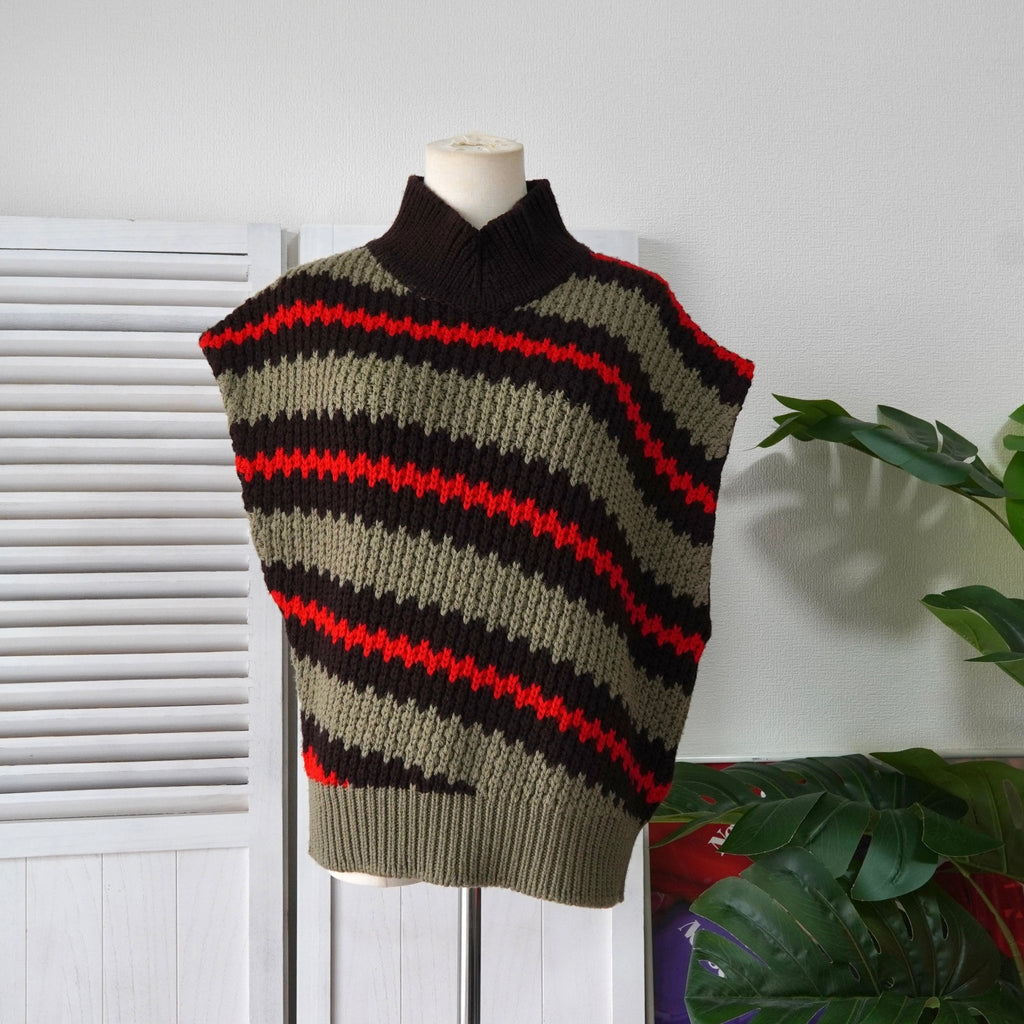 Salvatore Ferragamo asymmetrical sleeveless knit vest in multicolor