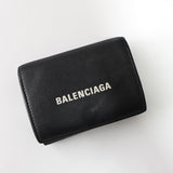 バレンシアガ エブリティ ミニ コンパクトウォレット レザー 三つ折り財布 ブラック - NEWSED