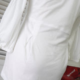 クレージュ スクエアネック フリル 七分丈 チュニック カットソー ホワイト - NEWSED