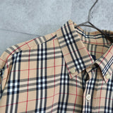 バーバリー ロンドン ノバチェック ホースロゴ 刺繍 長袖シャツ ベージュ - NEWSED