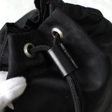 プラダ ポコノ テスート ナイロン 巾着 ミニバッグ ポーチ 三角プレート ブラック - NEWSED