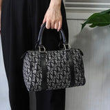 ディオール トロッター キャンバス ミニボストンバッグ ハンドバッグ グレー / ブラック - NEWSED