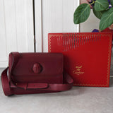 カルティエ マストライン レザー ショルダーバッグ ボルドー - NEWSED