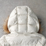 バーバリー ブルーレーベル ファー ダウンジャケット ダウンコート ファー取り外し可能 レディース ホワイト - NEWSED