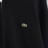 ラコステ ロゴパッチ ジップアップ ニットジャケット カーディガン ブラック - NEWSED