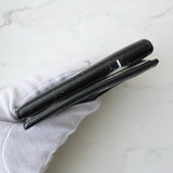 バレンシアガ ペーパーミニ レザー 三つ折り財布 コンパクトウォレット ブラック - NEWSED