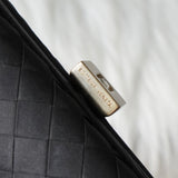 ボッテガ ヴェネタ イントレチャート サテン パーティーバッグ ブラック - NEWSED