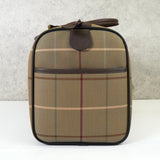 バーバリー ロゴ チェック柄 キャンバス / レザー ボストンバッグ カーキ / ブラウン - NEWSED