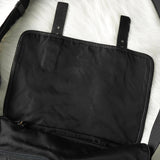 プラダ トライアングルロゴ ナイロン / レザー ショルダーバッグ メッセンジャーバッグ ブラック - NEWSED