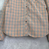 バーバリーズ ブルーレーベル ホースロゴ 刺繍 ノバチェック 長袖シャツ ベージュ レディース - NEWSED