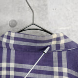 セリーヌ ヴィンテージ 長袖シャツ シャツジャケット ブルゾン トリオンフ 刺繍 チェック柄 パープル - NEWSED