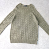 ポロ バイ ラルフローレン ケーブル編み ニット カーキ - NEWSED