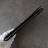 プラダ サフィアーノ レザー 二つ折り財布 長財布 三角プレート ブラック - NEWSED