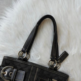 コーチ シグネチャー キャンバス ハンドバッグ ブラック - NEWSED