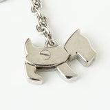 プラダ ドッグ サフィアーノレザー キーホルダー チャーム シルバー / ブラック - NEWSED