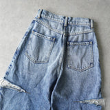 エムエムシックス メゾンマルジェラ スラッシュディテール カットアウト デニム ブルー - NEWSED