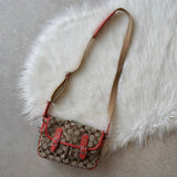 コーチ シグネチャー キャンバス ショルダーバッグ ベージュ / ピンク - NEWSED