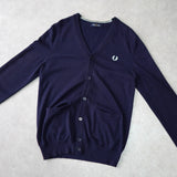 フレッドペリー カーディガン ロゴ刺繍 ネイビー - NEWSED