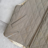 バーバリー フェイクレイヤード レザー襟 ハーフコート ハンティングジャケット ライナー付き グレーカーキ/ブラウン - NEWSED