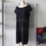 エムエムシックス メゾンマルジェラ シアー ボーダー柄 ミディアム丈 ワンピース ネイビー - NEWSED