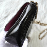 グッチ ソーホー パテント フリンジ チェーン ショルダーバッグ ミニバッグ パーティーバッグ ブラック - NEWSED