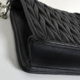 ミュウミュウ マテラッセ ビジュー レザー チェーン ショルダーバッグ ブラック - NEWSED