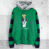 ポロ ラルフローレン ポロベア パーカー ストライプ柄 グリーン / ネイビー - NEWSED