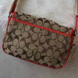 コーチ シグネチャー キャンバス ショルダーバッグ ベージュ / ピンク - NEWSED