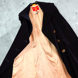 ヴィヴィアン ウエストウッド オーブボタン アシンメトリー ベロア チェスターコート ロングコート ダークネイビー - NEWSED