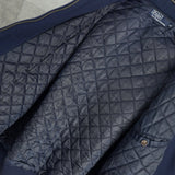 ポロバイラルフローレン ウールジャケット ブルゾン ロゴ 刺繍 キルティング裏地 ネイビー - NEWSED