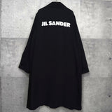 ジルサンダー バックロゴ ビスコース ロングコート スタッフコート ブラック - NEWSED