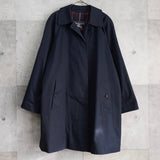 バーバリー ヴィンテージ ミドル丈 ステンカラーコート 裏地ノバチェック ネイビー - NEWSED