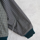 ラコステ リバーシブル ブルゾン スタジャン ロゴパッチ チェック柄 グリーン/カーキ - NEWSED