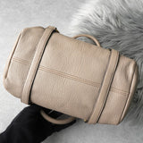 ミュウミュウ ロゴ レザー ハンドバッグ ベージュ レディース - NEWSED