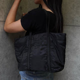 プラダ テスート ポコノ ナイロン ロゴ ハンドバッグ ブラック - NEWSED