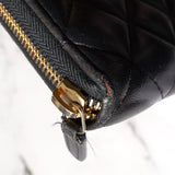 シャネル ラムスキン マトラッセ ラウンドジップ レザー 長財布 ブラック 保存袋・箱付き - NEWSED