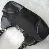 プラダ ポコノ テスート ナイロン レザー ワンショルダーバッグ 三角プレート トライアングルロゴ ブラック - NEWSED