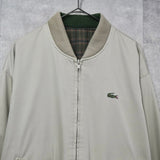 ラコステ リバーシブル ロゴパッチ チェック柄 スウィングトップ ブルゾン オフホワイト / カーキ - NEWSED