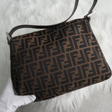 フェンディ マンマバケット ズッカ キャンバス / レザー ワンショルダーバッグ ブラウン - NEWSED