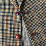 イヴ サンローラン ヴィンテージ チェック柄 エルボーパッチ シングル テーラードジャケット ベージュ - NEWSED