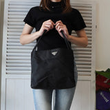 プラダ ポコノ テスート ナイロン トライアングルロゴ ハンドバッグ トートバッグ ブラック - NEWSED