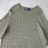 ポロ バイ ラルフローレン ケーブル編み ニット カーキ - NEWSED