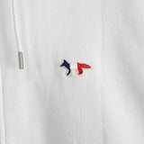 メゾン キツネ トリコロールフォックス ジップアップ フーディー パーカー ホワイト - NEWSED