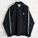 アディダス トラックジャケット ロゴ 刺繍 ブラック - NEWSED