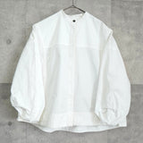 ジルサンダー マオカラー ショート丈 フレア袖 長袖シャツ ブラウス ホワイト レディース - NEWSED