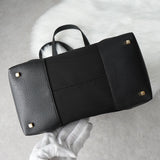 サルバトーレ フェラガモ ナイロンキャンバス レザー トートバッグ ハンドバッグ ブラック - NEWSED