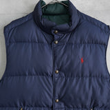 ポロ バイ ラルフローレン リバーシブル ダウンベスト スモールポニーロゴ 刺繍 ダークグリーン/ネイビー - NEWSED